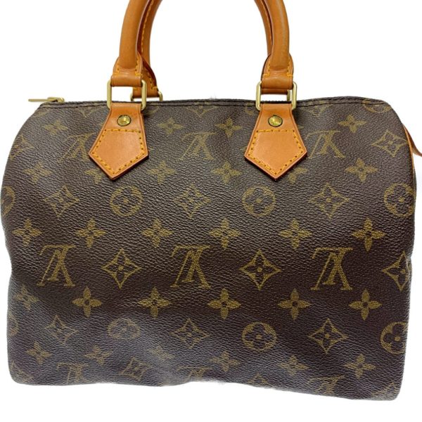 178455 4 Louis Vuitton Monogram Speedy 25 Boston Bag Brown