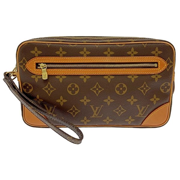 178507 1 Louis Vuitton Monogram Marly Dragonne GM Clutch Bag Brown