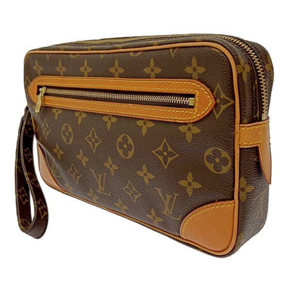 178507 2 Louis Vuitton Monogram Marly Dragonne GM Clutch Bag Brown