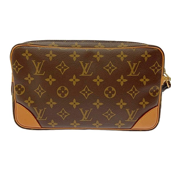 178507 4 Louis Vuitton Monogram Marly Dragonne GM Clutch Bag Brown