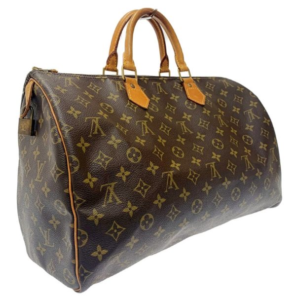 179161 2 Louis Vuitton Monogram Speedy 40 Boston Bag Brown