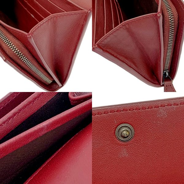 179163 10 Bottega Veneta Leather Intrecciato Long Wallet Bordeaux