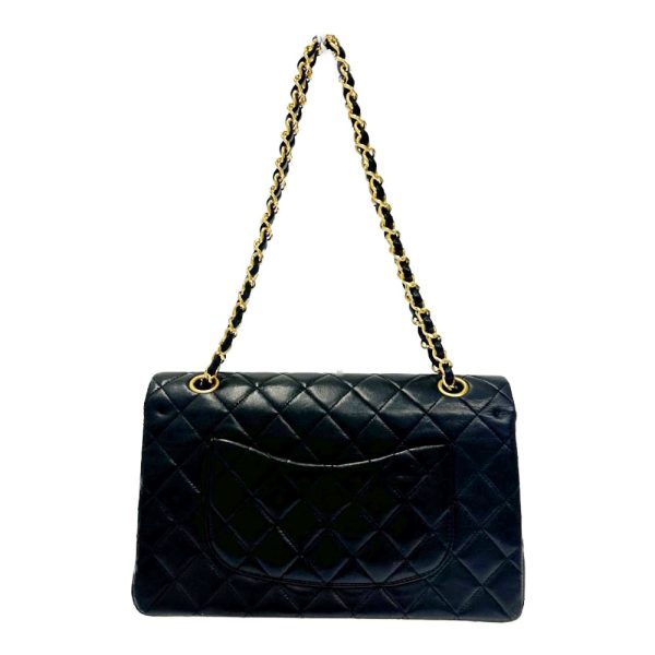 179759 4 CHANEL Matelasse Lambskin W Chain Shoulder Bag Black