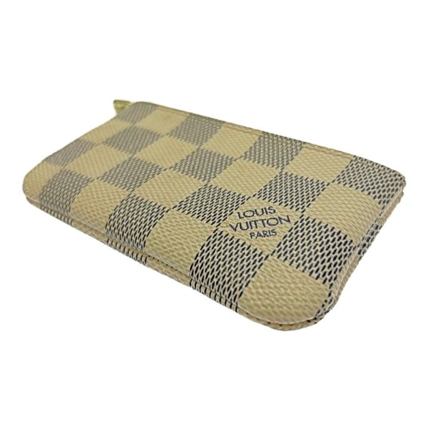 181313 2 Louis Vuitton Damier Azur Pochette Cle White