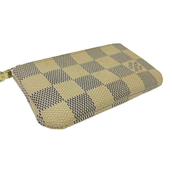 181313 3 Louis Vuitton Damier Azur Pochette Cle White