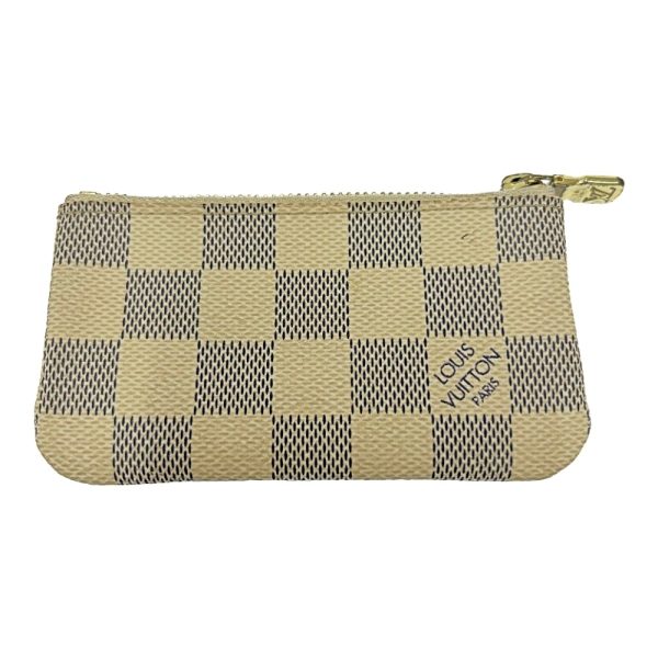 181313 4 Louis Vuitton Damier Azur Pochette Cle White