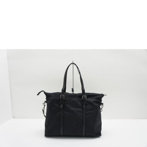 18156 2 Gucci GG Nylon 2Way Tote Bag Black