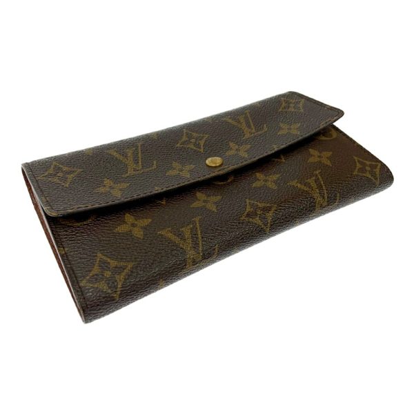 181575 3 Louis Vuitton Monogram Portefeuille Sarah Long Wallet Brown