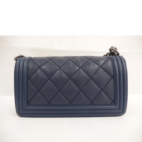 18189 2 Chanel Boy Chanel Chain Shoulder Bag Navy