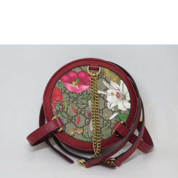 18237 2 Gucci Ophidia GG Flora Bag Red