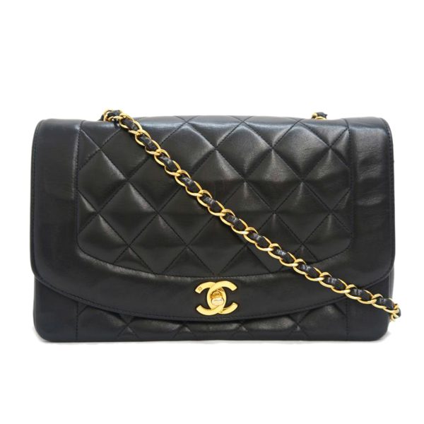 18299 1 Chanel Matelasse Diana Flap Chain Shoulder Bag Lambskin