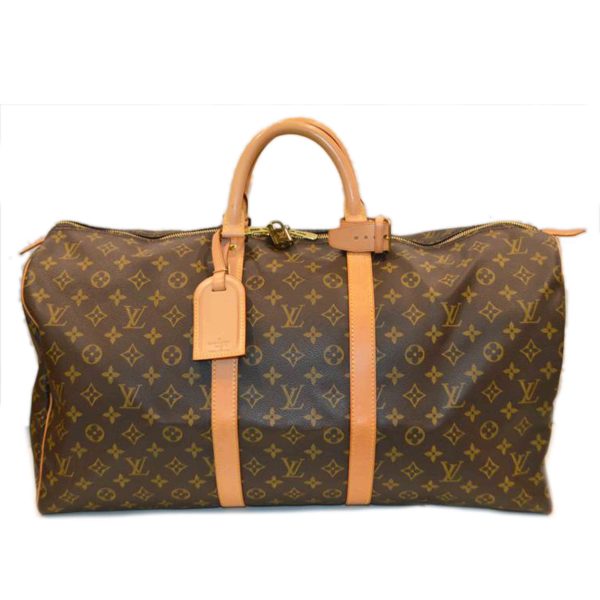 18332 1 Louis Vuitton Keepall 55 Monogram Duffel Bag Brown