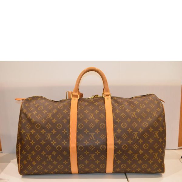 18332 2 Louis Vuitton Keepall 55 Monogram Duffel Bag Brown