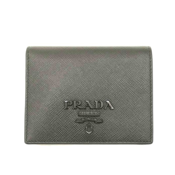 18335 1 Prada Saffiano Bifold Wallet Black