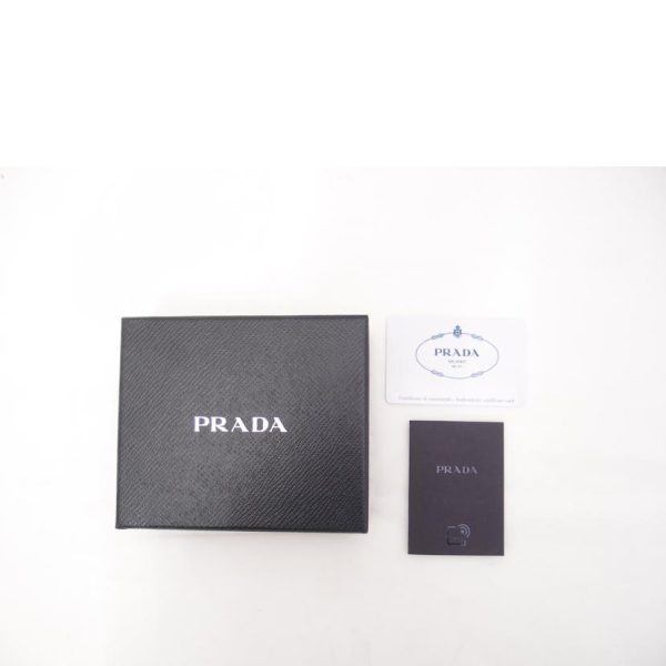 18335 7 Prada Saffiano Bifold Wallet Black