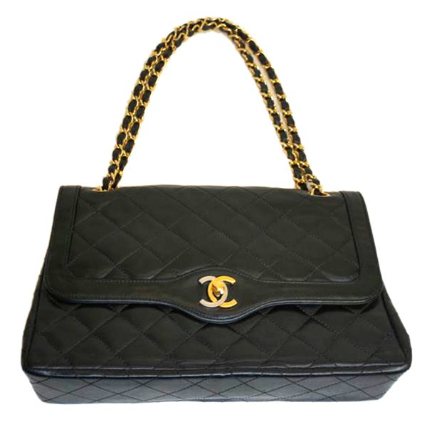 18391 1 Chanel Matrassel Lambskin Chain Shoulder Bag Black