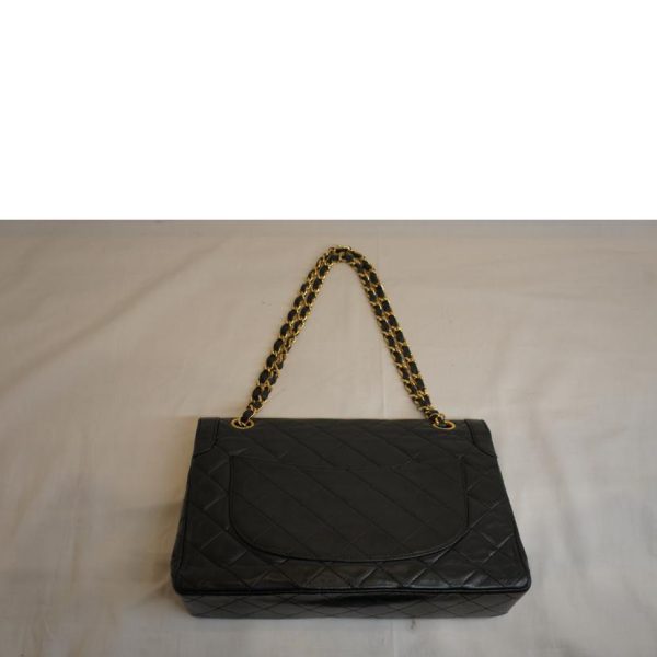 18391 2 Chanel Matrassel Lambskin Chain Shoulder Bag Black