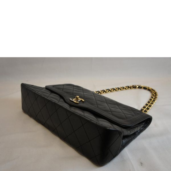 18391 3 Chanel Matrassel Lambskin Chain Shoulder Bag Black