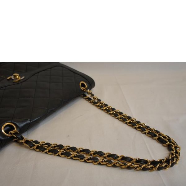 18391 4 Chanel Matrassel Lambskin Chain Shoulder Bag Black