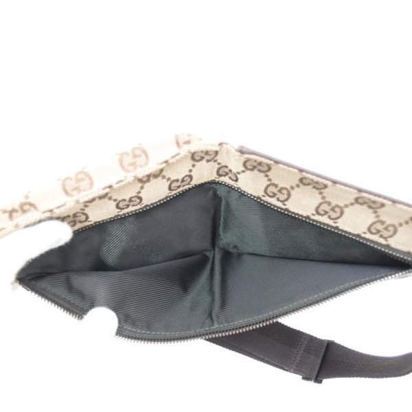 18444 4 Gucci GG Canvas Waist Pouch Brown