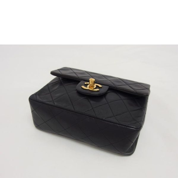 18460 3 Chanel Matelasse Lambskin Mini Shoulder Bag Black