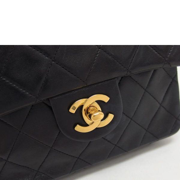 18460 5 Chanel Matelasse Lambskin Mini Shoulder Bag Black