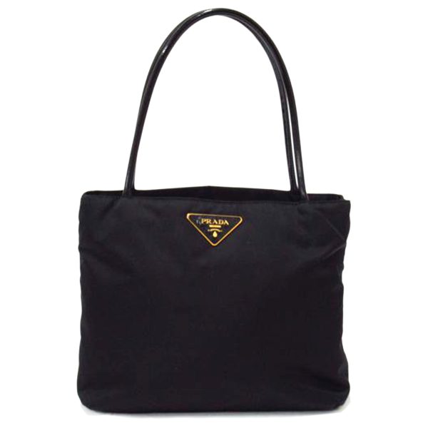 18494 1 PRADA Tote Bag Nylon x Enamel Black