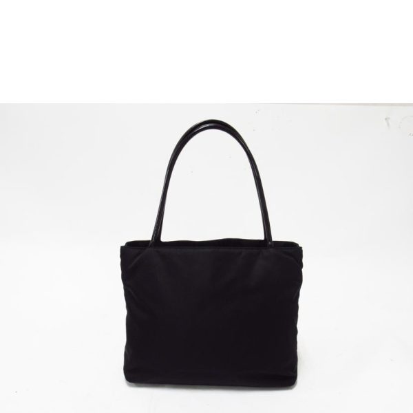 18494 2 PRADA Tote Bag Nylon x Enamel Black