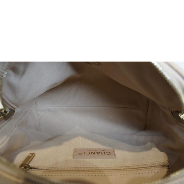 18554 5 Chanel Small Bowling Bag Lambskin Beige