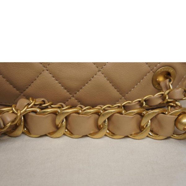 18554 8 Chanel Small Bowling Bag Lambskin Beige