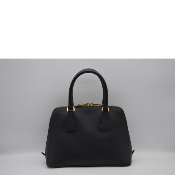 18569 2 Prada Saffiano 2WAY Leather Handbag Nero