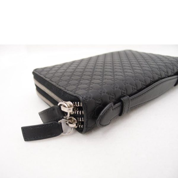 18579 9 Gucci Micro Guccisima W Zip Long Wallet Black