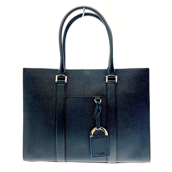 186027 1 Bvlgari Leather BB Man Tote Bag Black