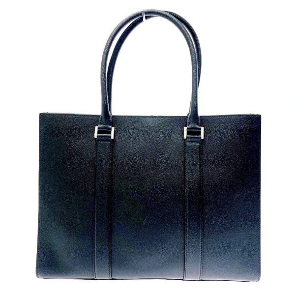 186027 5 Bvlgari Leather BB Man Tote Bag Black