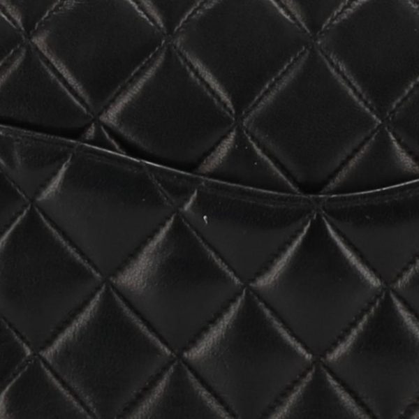 18623 7 Chanel W Flap Chain Shoulder Bag Black