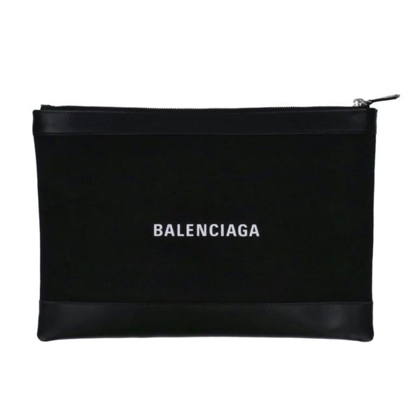 18630 1 Balenciaga Navy Clip Leather Handbag Black