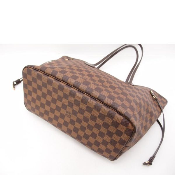 18630 3 Louis Vuitton Neverfull MM Damier Handbag Ebene Brown