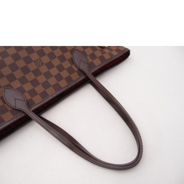 18630 4 Louis Vuitton Neverfull MM Damier Handbag Ebene Brown