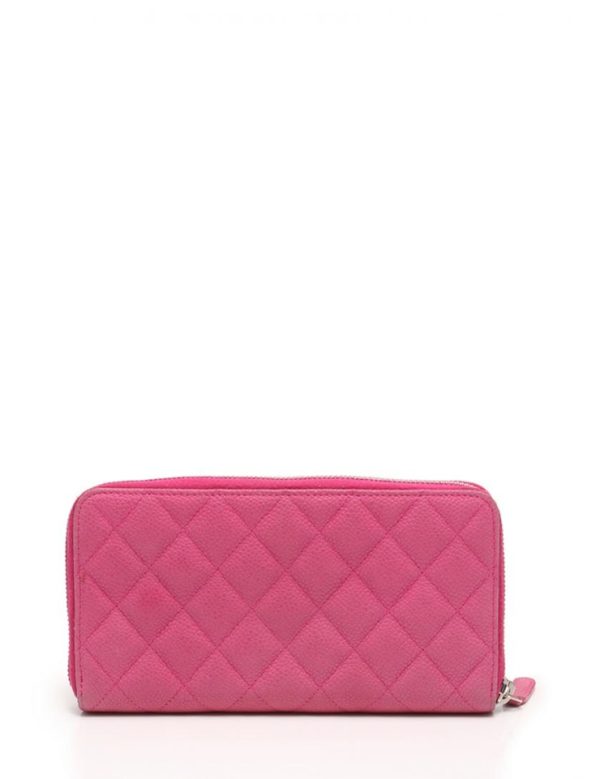 1863002172604 3 Chanel Matelasse Round Zipper Long Wallet Pink