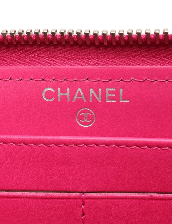 1863002172604 5 Chanel Matelasse Round Zipper Long Wallet Pink