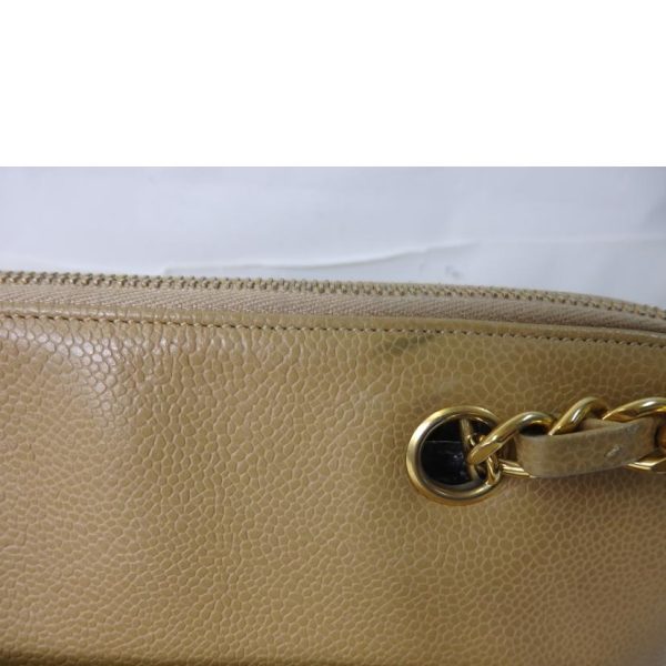 18685 7 Chanel Cocomark Chain Handbag Beige