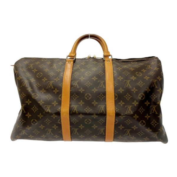 187698 1 LOUIS VUITTON Monogram PVC Keepall 55 Boston Bag Brown