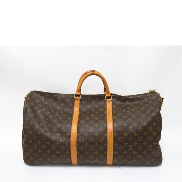 18777 2 Louis Vuitton Keepall 60 Monogram Duffle Bag Brown