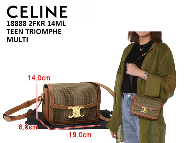 18888 2fkr 14ml 1 CELINE TEEN TRIOMPHE Canvas Leather Shoulder Bag