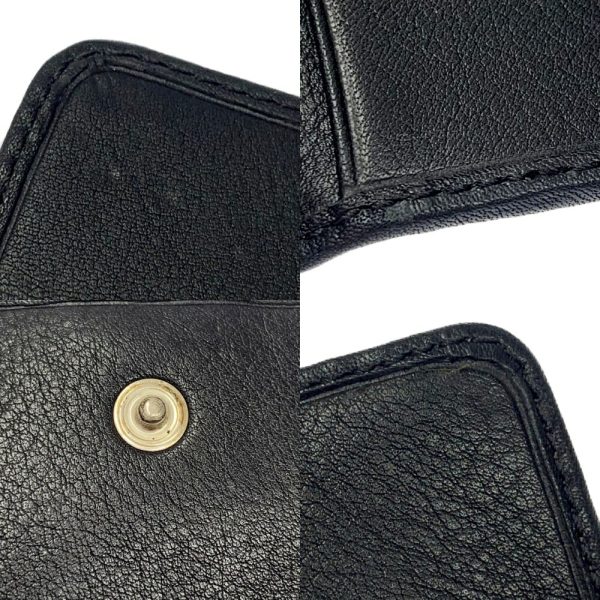 189059 7 Celine Leather Macadam 6 Row Key Case Black