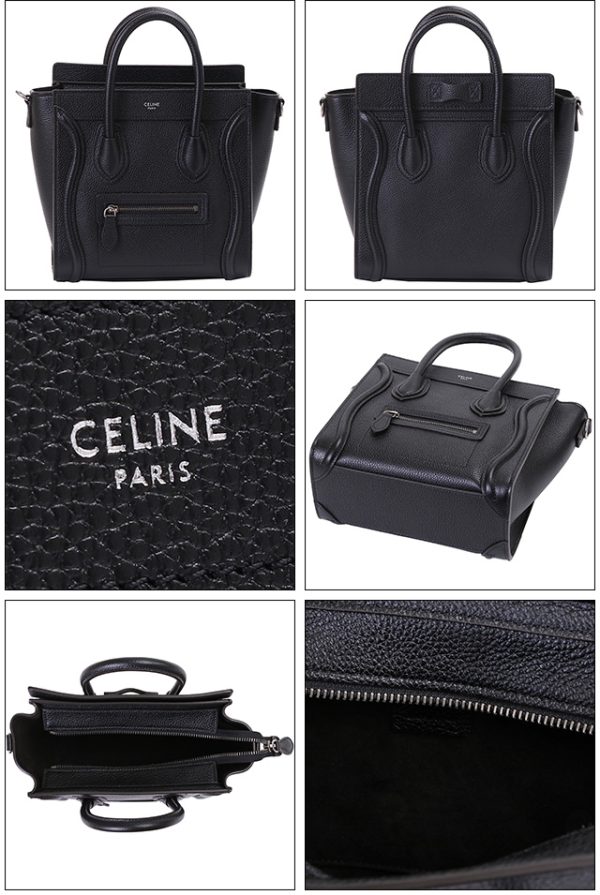 18924 3dru 38no 2 CELINE LUGGAGE NANO Luggage Nano Shopper Drummed Calfskin Black