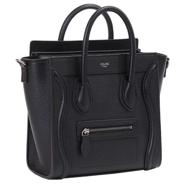 18924 3dru 38no CELINE LUGGAGE NANO Luggage Nano Shopper Drummed Calfskin Black