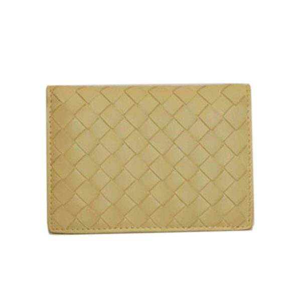 18950 1 Bottega Veneta Intrecciato Card Case Beige