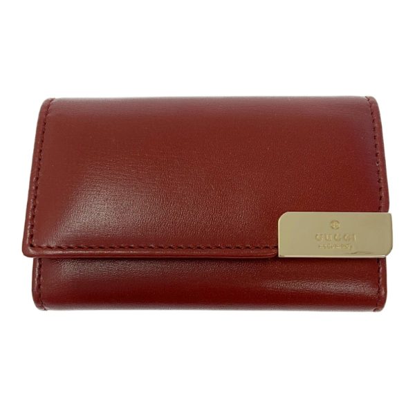 189808 1 Gucci Leather 6 Row Key Case Bordeaux