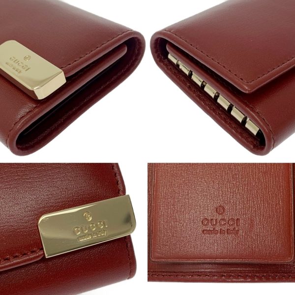 189808 6 Gucci Leather 6 Row Key Case Bordeaux